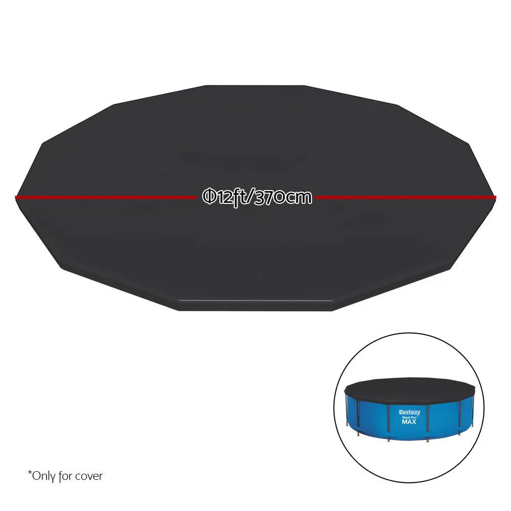 Bestway Pool Cover Fits 3.66m/12ft Round Swimming Pool PVC Blanket 3.7m - Home & Garden > Pool & Accessories > Pool