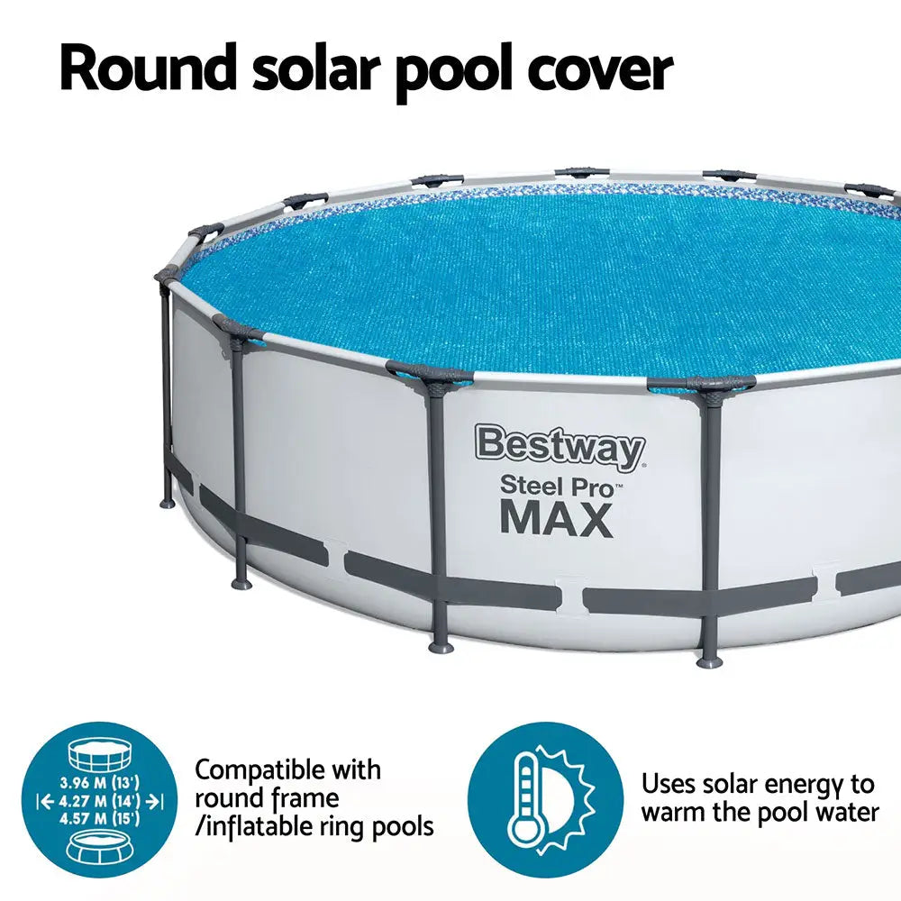 Bestway Pool Cover Solar Fits 4.17m Round Above Ground Swimming Pool Blanket - Home & Garden > Pool & Accessories >