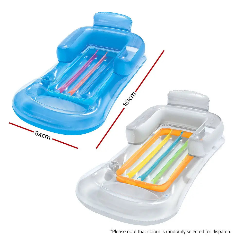 Bestway Pool Float Inflatable Lounge Seat Pillow Bed Cup Holder - Home & Garden > Pool & Accessories > Pool Toys &