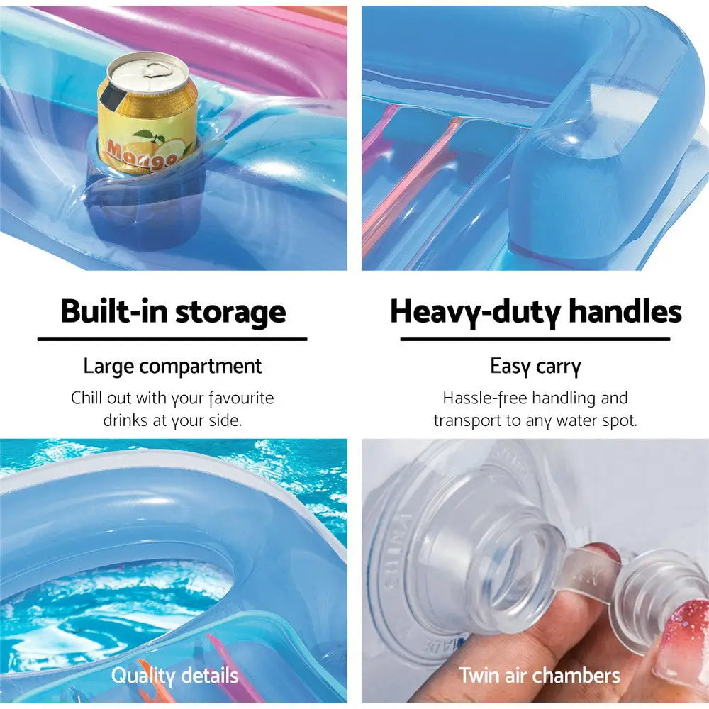 Bestway Pool Float Inflatable Lounge Seat Pillow Bed Cup Holder - Home & Garden > Pool & Accessories > Pool Toys &