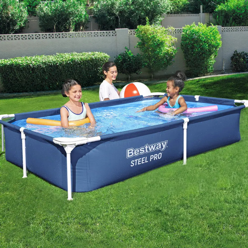 Bestway Swimming Pool 221x150x43cm Steel Frame Above Ground Pools 1200L - Home & Garden > Pool & Accessories > Swimming