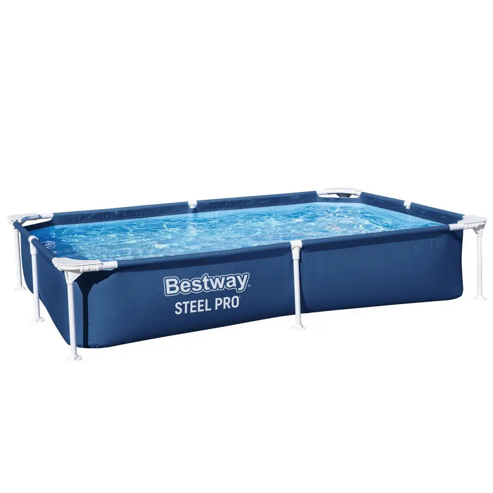 Bestway Swimming Pool 221x150x43cm Steel Frame Above Ground Pools 1200L - Home & Garden > Pool & Accessories > Swimming