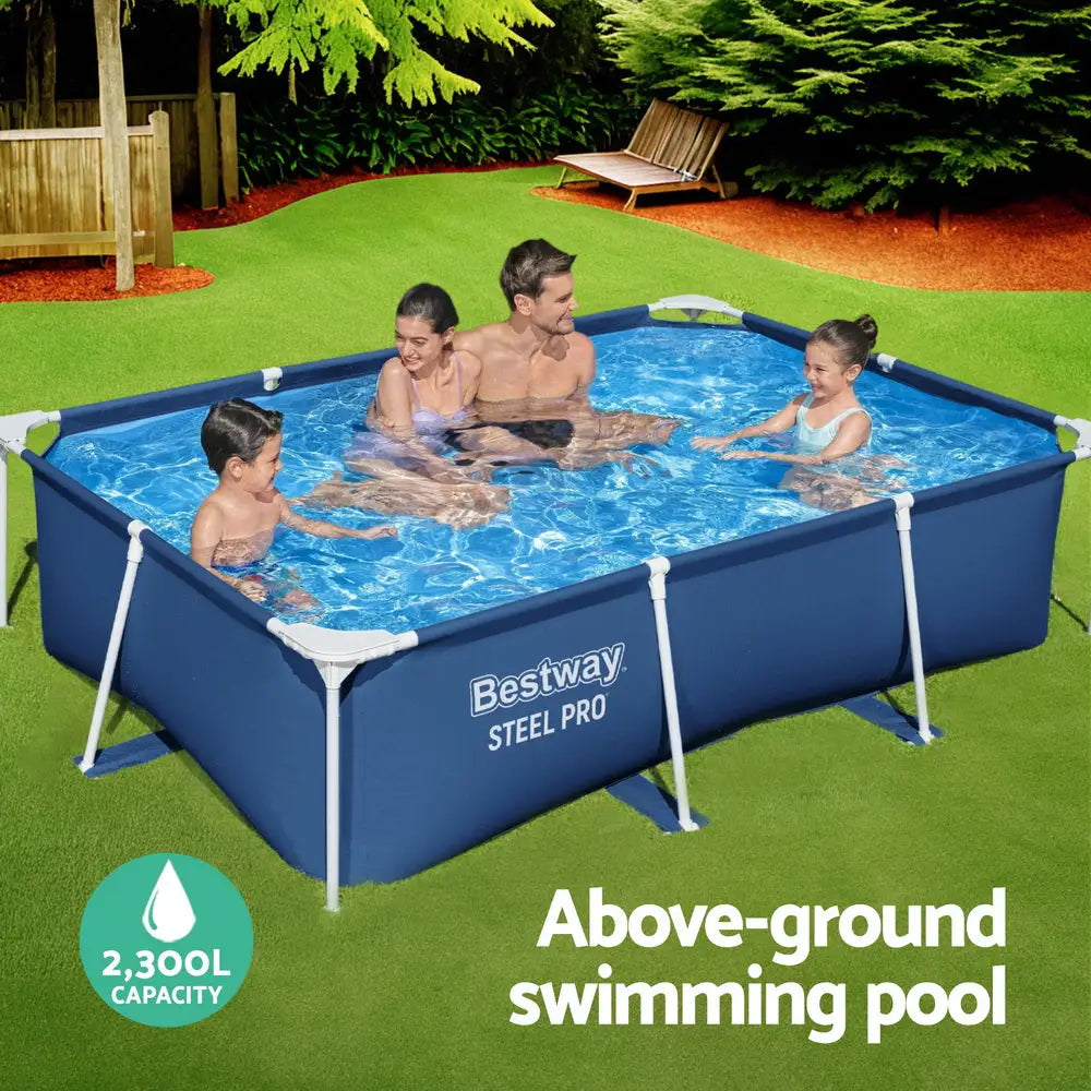 Bestway Swimming Pool 259x170x61cm Steel Frame Above Ground Pools 2300L - Home & Garden > Pool & Accessories > Swimming
