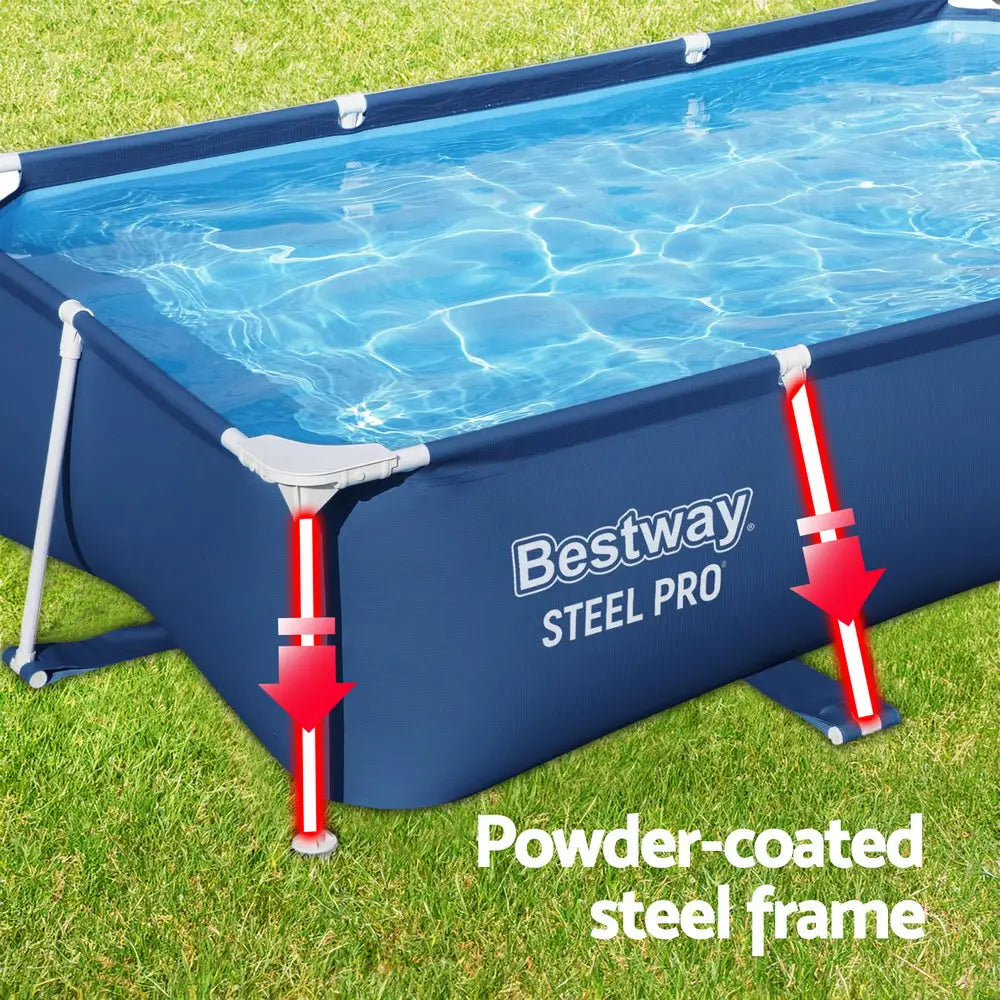 Bestway Swimming Pool 259x170x61cm Steel Frame Above Ground Pools 2300L - Home & Garden > Pool & Accessories > Swimming