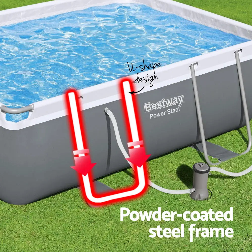Bestway Swimming Pool 282x196x84cm Steel Frame Above Ground Pools Filter Pump 3662L - Home & Garden > Pool &