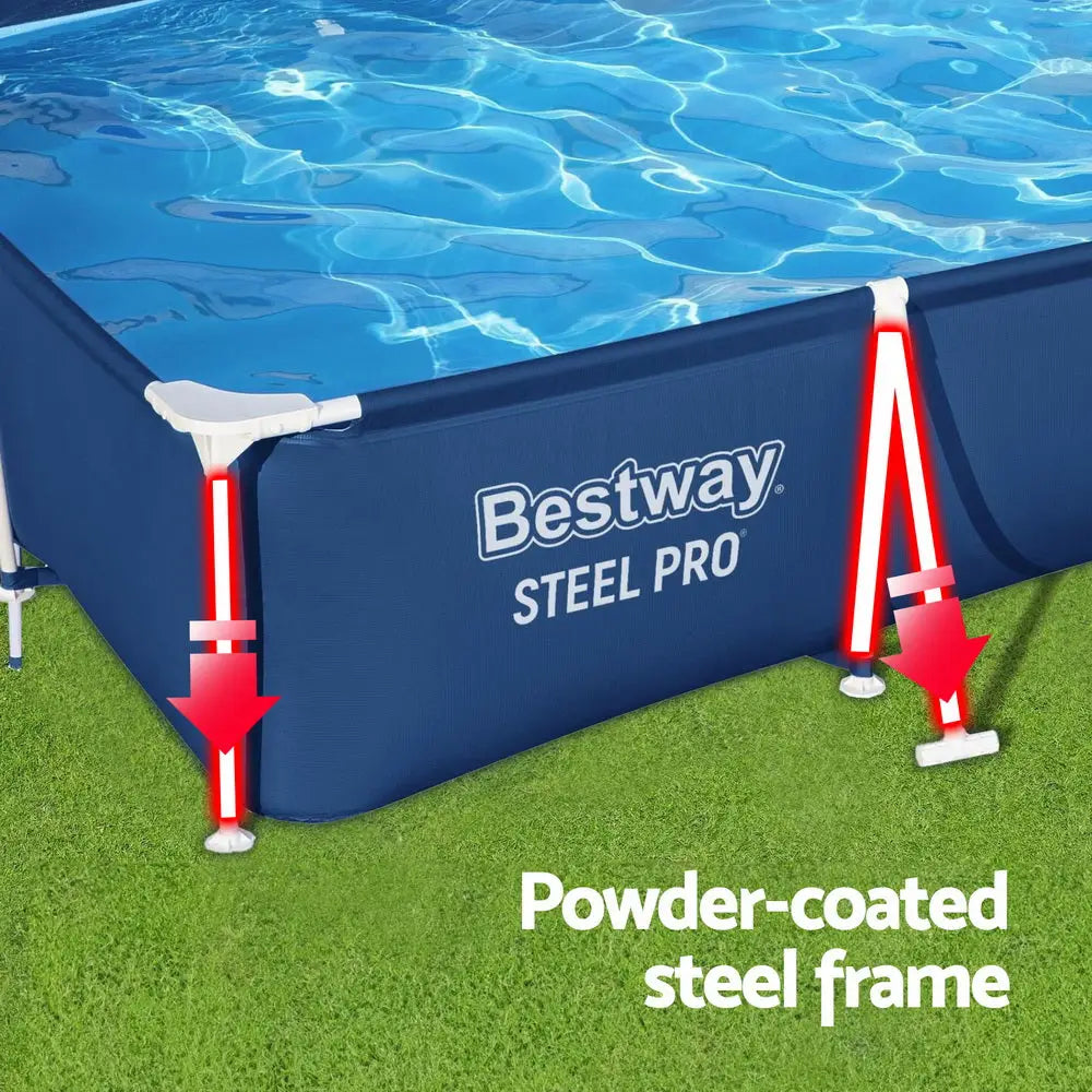 Bestway Swimming Pool 300x201x66cm Steel Frame Above Ground Pools 3300L - Home & Garden > Pool & Accessories > Swimming
