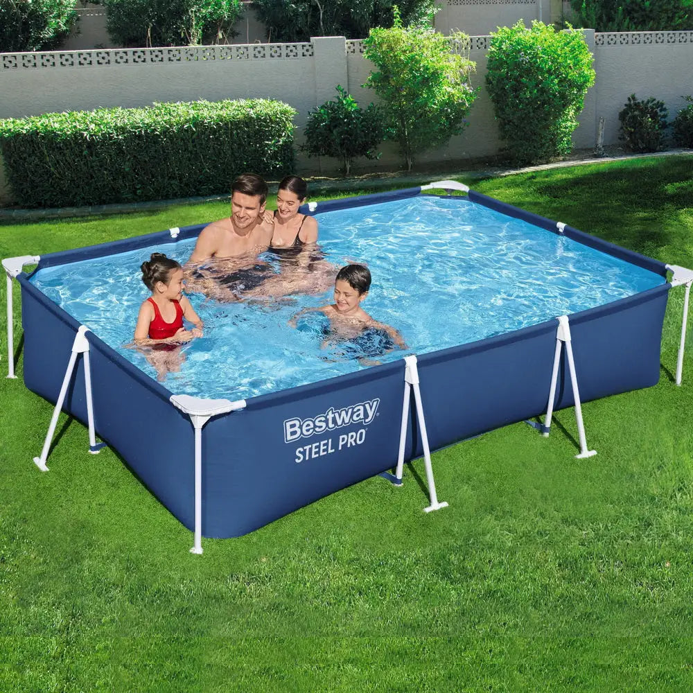 Bestway Swimming Pool 300x201x66cm Steel Frame Above Ground Pools 3300L - Home & Garden > Pool & Accessories > Swimming