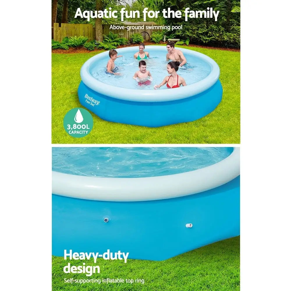 Bestway Swimming Pool 305x76cm Above Ground Round Inflatable Pools 3800L - Home & Garden > Pool & Accessories >
