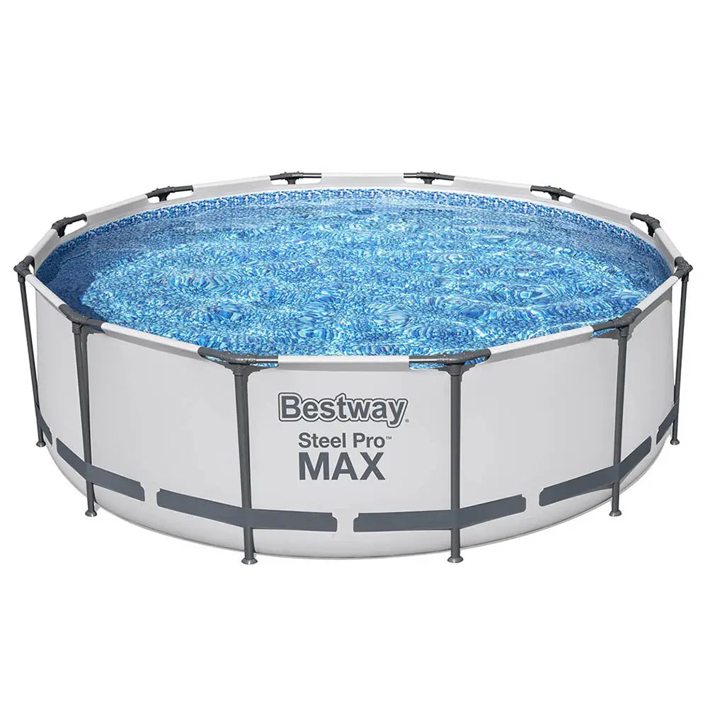 Bestway Swimming Pool 366x100cm Steel Frame Round Above Ground Pools w/ Filter Pump 9150L - Home & Garden > Pool &