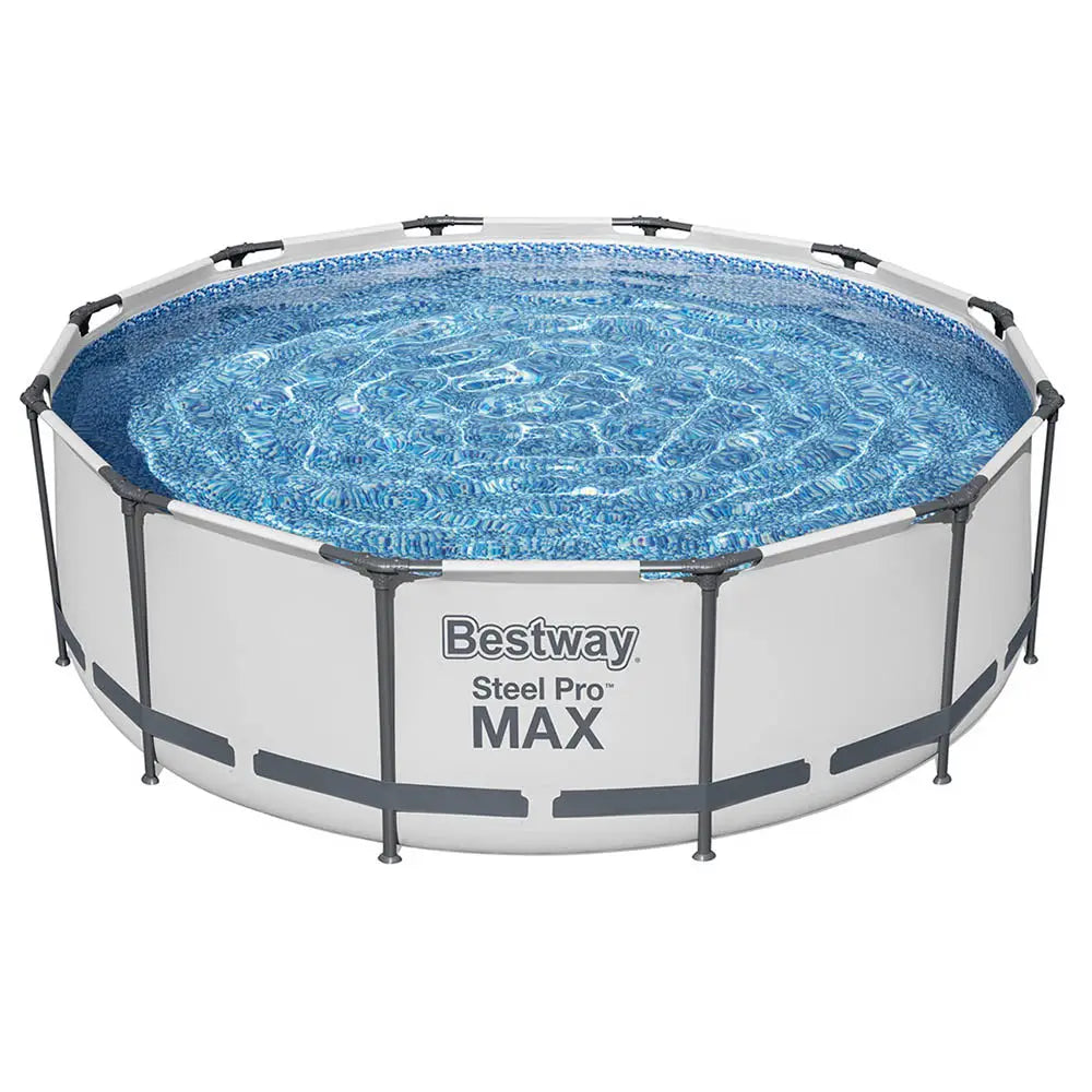 Bestway Swimming Pool 366x100cm Steel Frame Round Above Ground Pools w/ Filter Pump 9150L - Home & Garden > Pool &