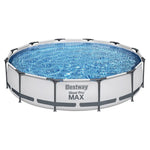 Bestway Swimming Pool 366x76cm Steel Frame Round Above Ground Pools w/ Filter Pump 6473L - Home & Garden > Pool &