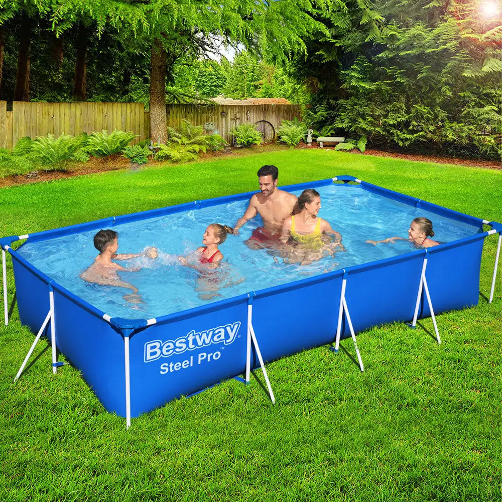 Bestway Swimming Pool 400x211x81cm Steel Frame Above Ground Pools 5700L - Home & Garden > Pool & Accessories > Swimming
