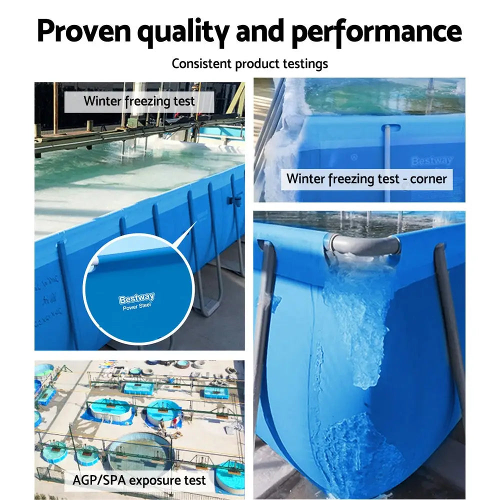 Bestway Swimming Pool 400x211x81cm Steel Frame Above Ground Pools 5700L - Home & Garden > Pool & Accessories > Swimming