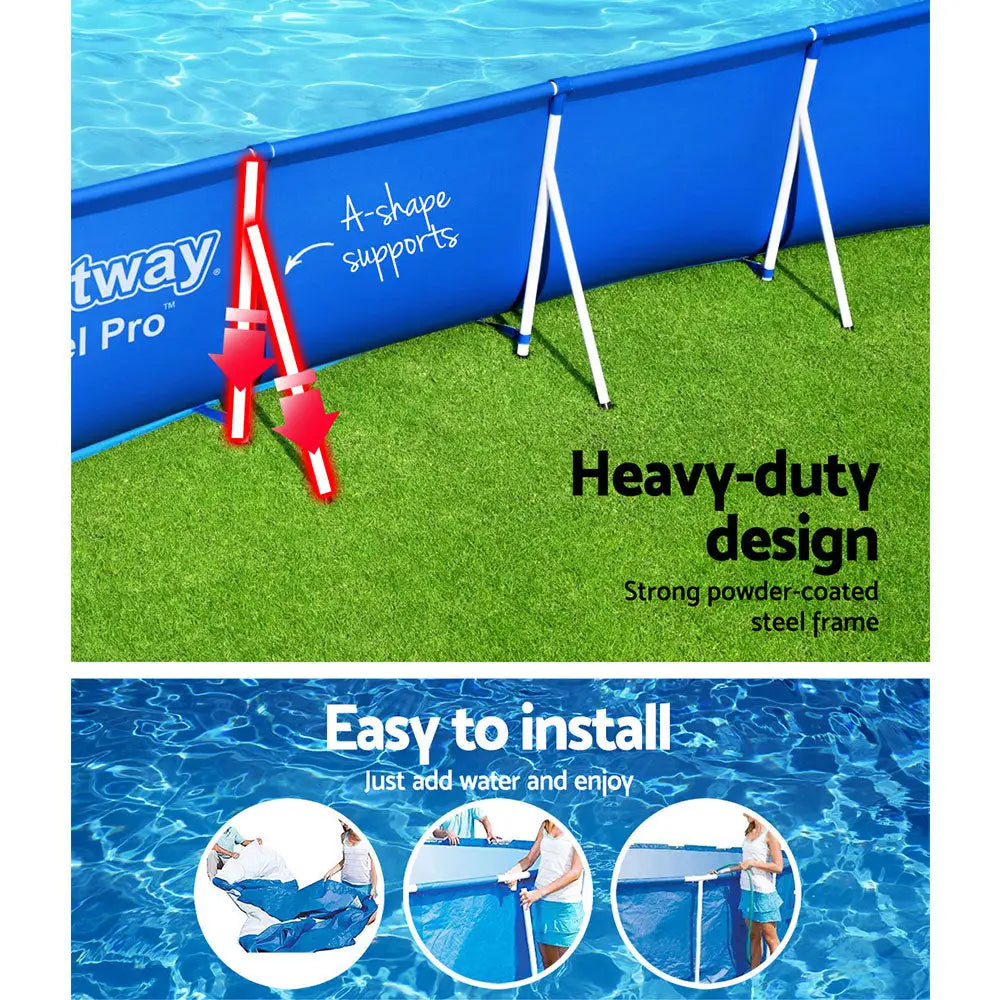 Bestway Swimming Pool 400x211x81cm Steel Frame Above Ground Pools 5700L - Home & Garden > Pool & Accessories > Swimming