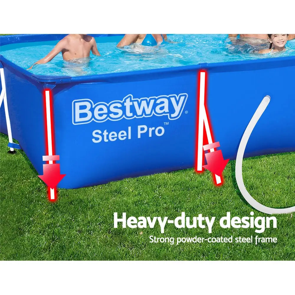 Bestway Swimming Pool 400x211x81cm Steel Frame Above Ground Pools w/ Filter Pump 5700L - Home & Garden > Pool &