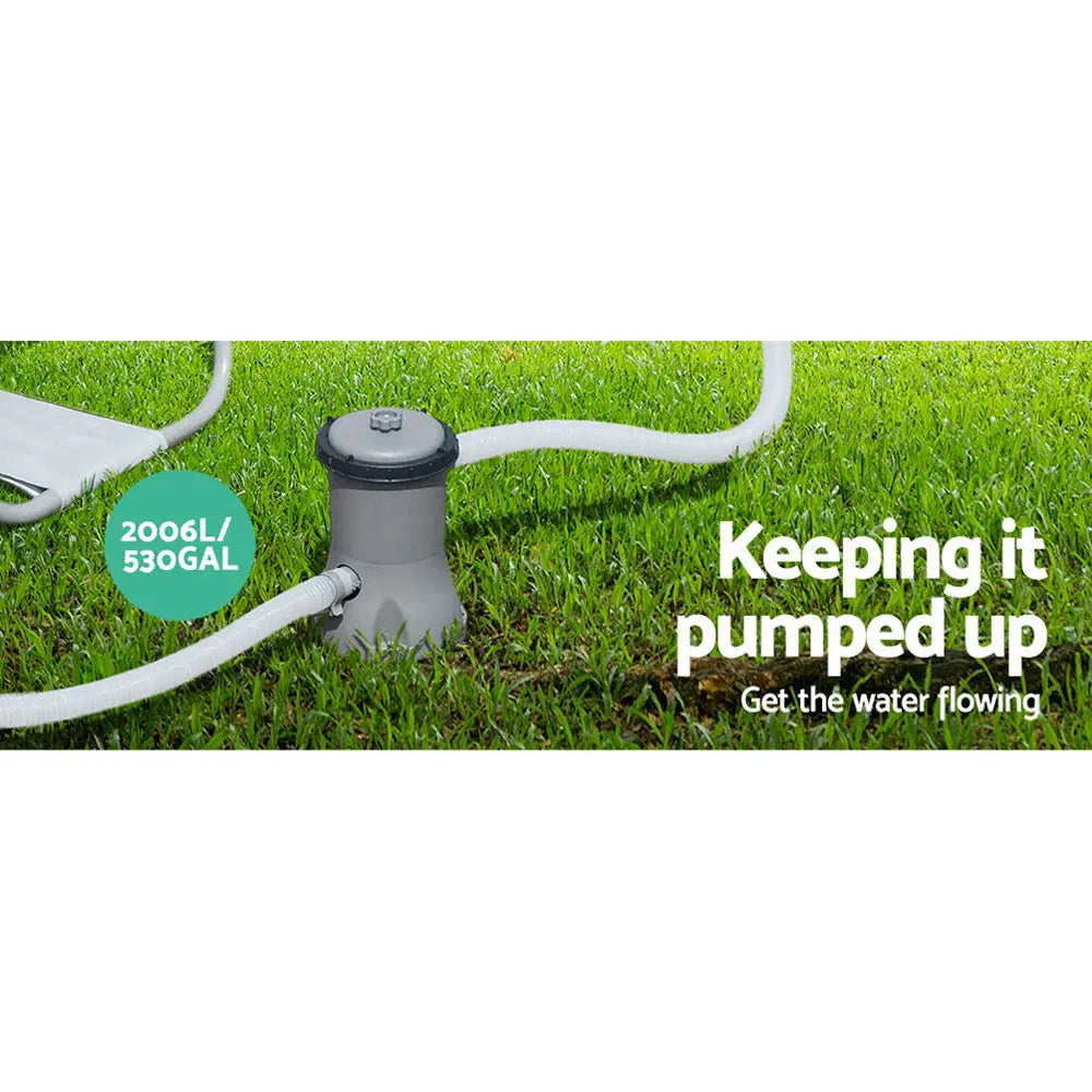 Bestway Swimming Pool 412x201x122cm Steel Frame Above Ground Pools Filter Pump Ladder 8124L - Home & Garden > Pool &