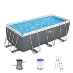 Bestway Swimming Pool 412x201x122cm Steel Frame Above Ground Pools Filter Pump Ladder 8124L - Home & Garden > Pool &
