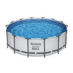 Bestway Swimming Pool 427x427x122cm Steel Frame Above Ground Pools Round Filter Pump Ladder - Home & Garden > Pool &