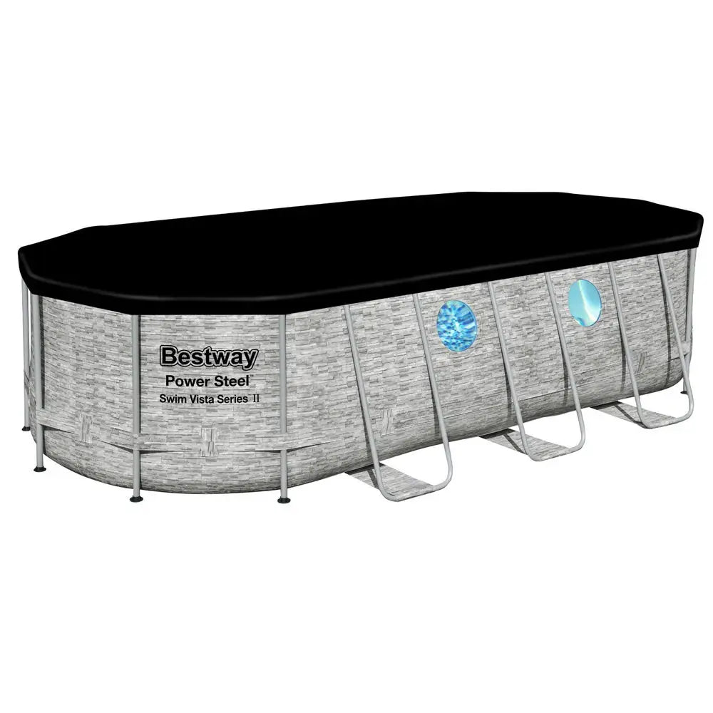 Bestway Swimming Pool 549x274x122cm Steel Frame Above Ground Pools Filter Pump Ladder 13430L - Home & Garden > Pool &