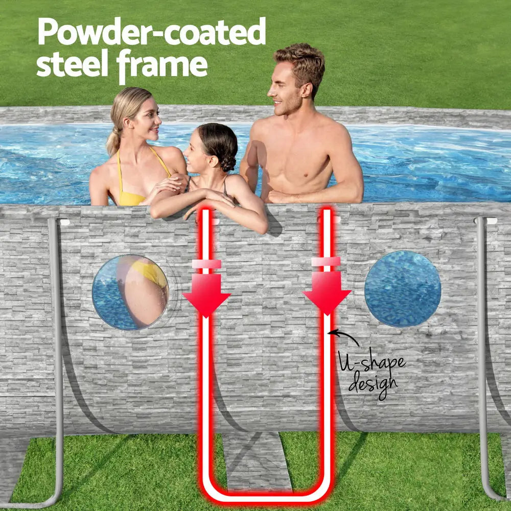 Bestway Swimming Pool 549x274x122cm Steel Frame Above Ground Pools Filter Pump Ladder 13430L - Home & Garden > Pool &