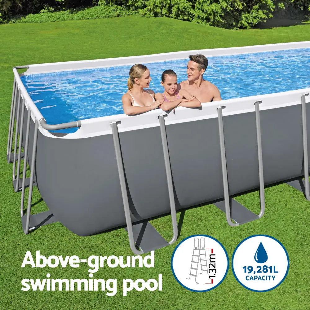 Bestway Swimming Pool 640x274x132cm Steel Frame Above Ground Pools Filter Pump Ladder 19281L - Home & Garden > Pool &