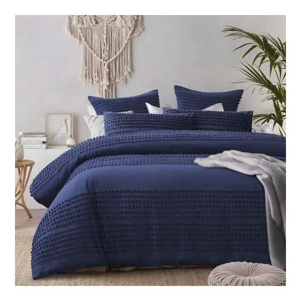 Betty Dark Denim Quilt Cover by Vintage Design Homeware Queen - Home & Garden > Bedding > Quilts & Duvets