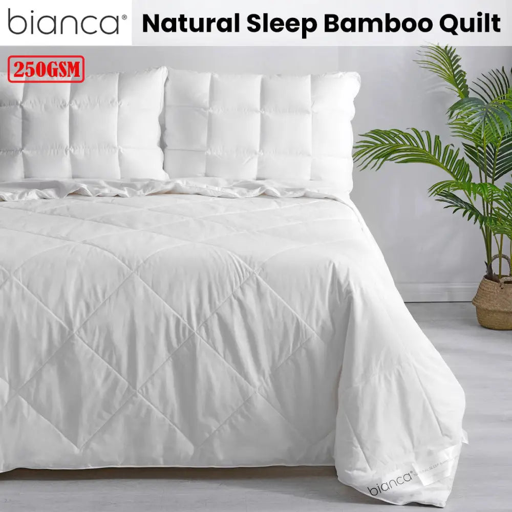 Bianca 250GSM Natural Sleep Bamboo Summer Quilt King - Home & Garden > Bedding