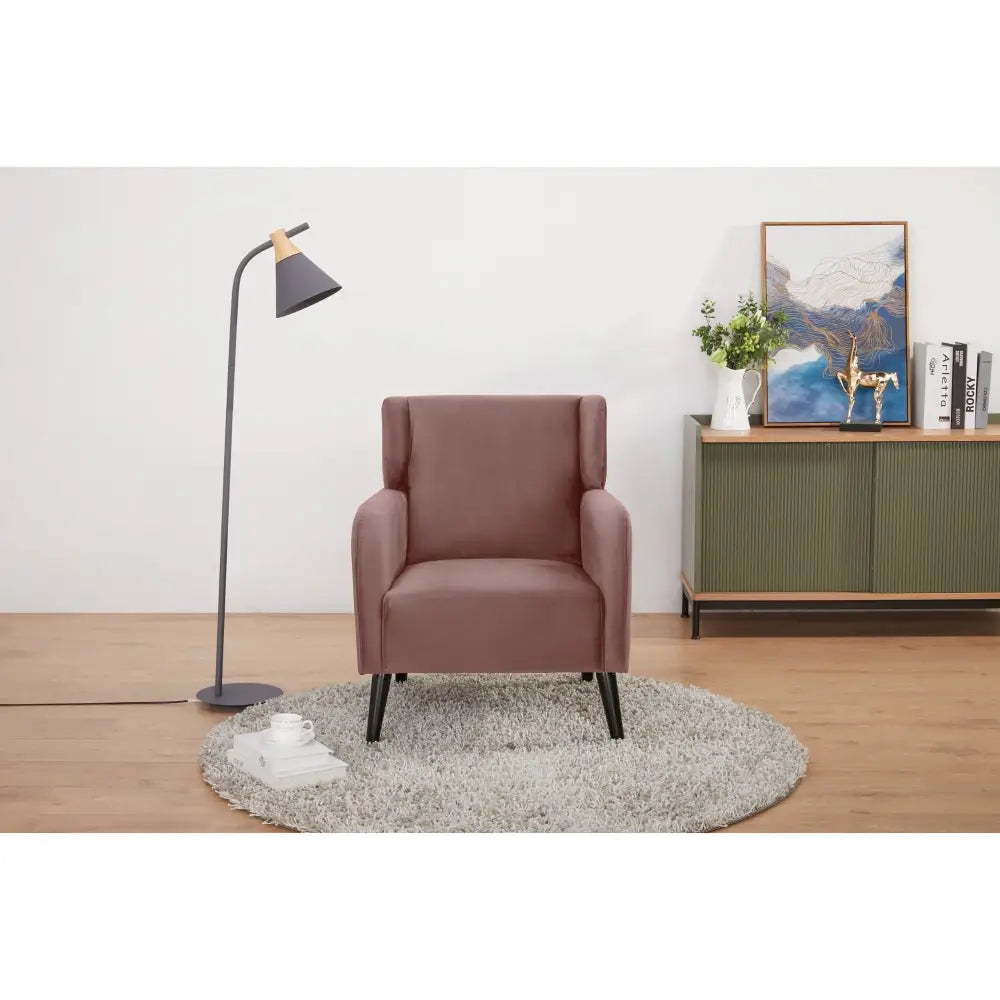 Bianca Accent Sofa Arm Chair Fabric Uplholstered Lounge Couch - Pink - Furniture > Sofas