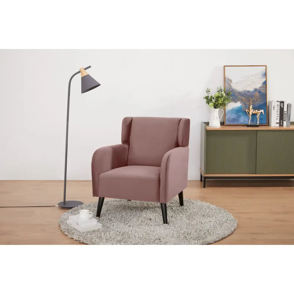 Bianca Accent Sofa Arm Chair Fabric Uplholstered Lounge Couch - Pink - Furniture > Sofas