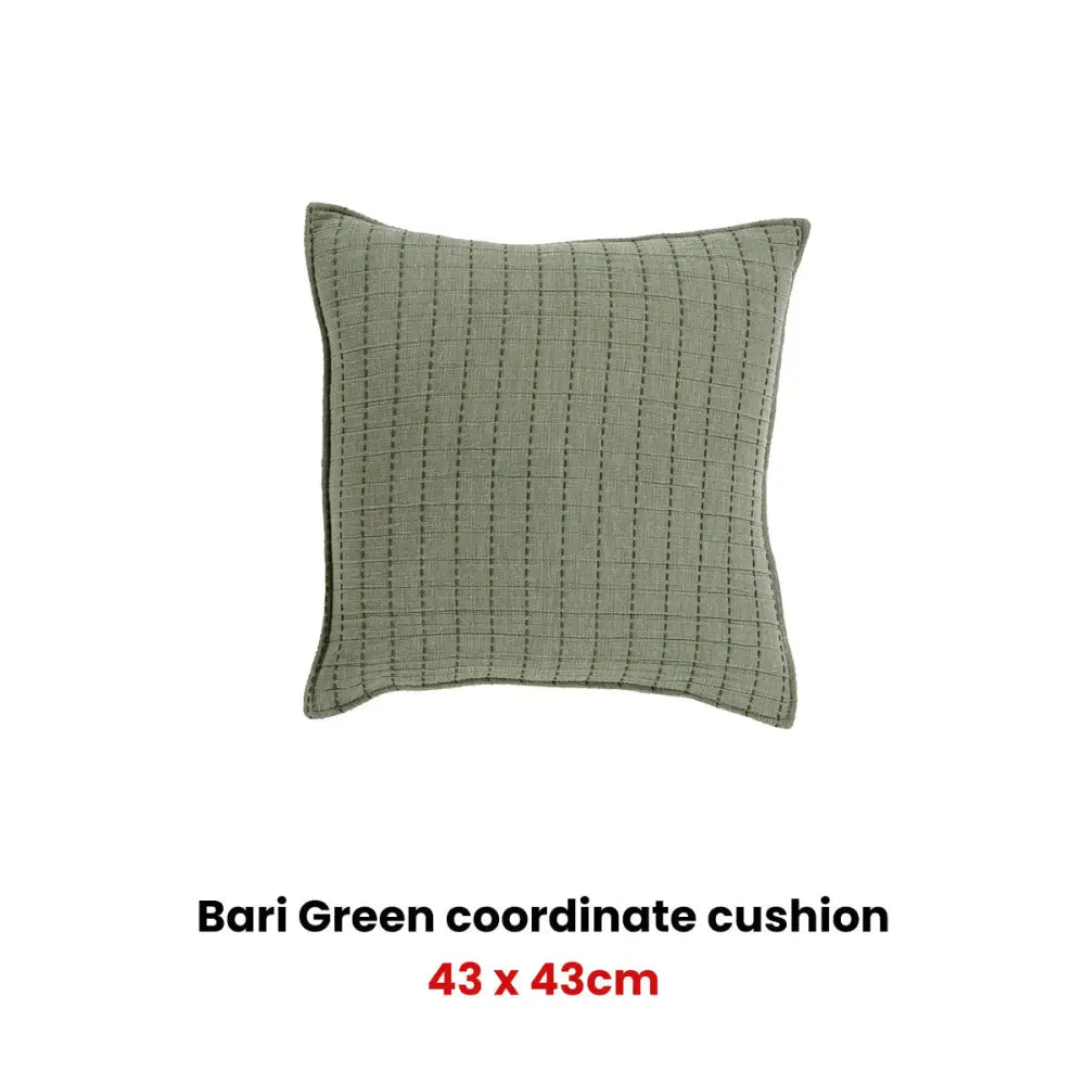Bianca Bari Coordinate Square Filled Cushion 43 x 43cm - Green - Home & Garden > Decor > Cushions & Throws
