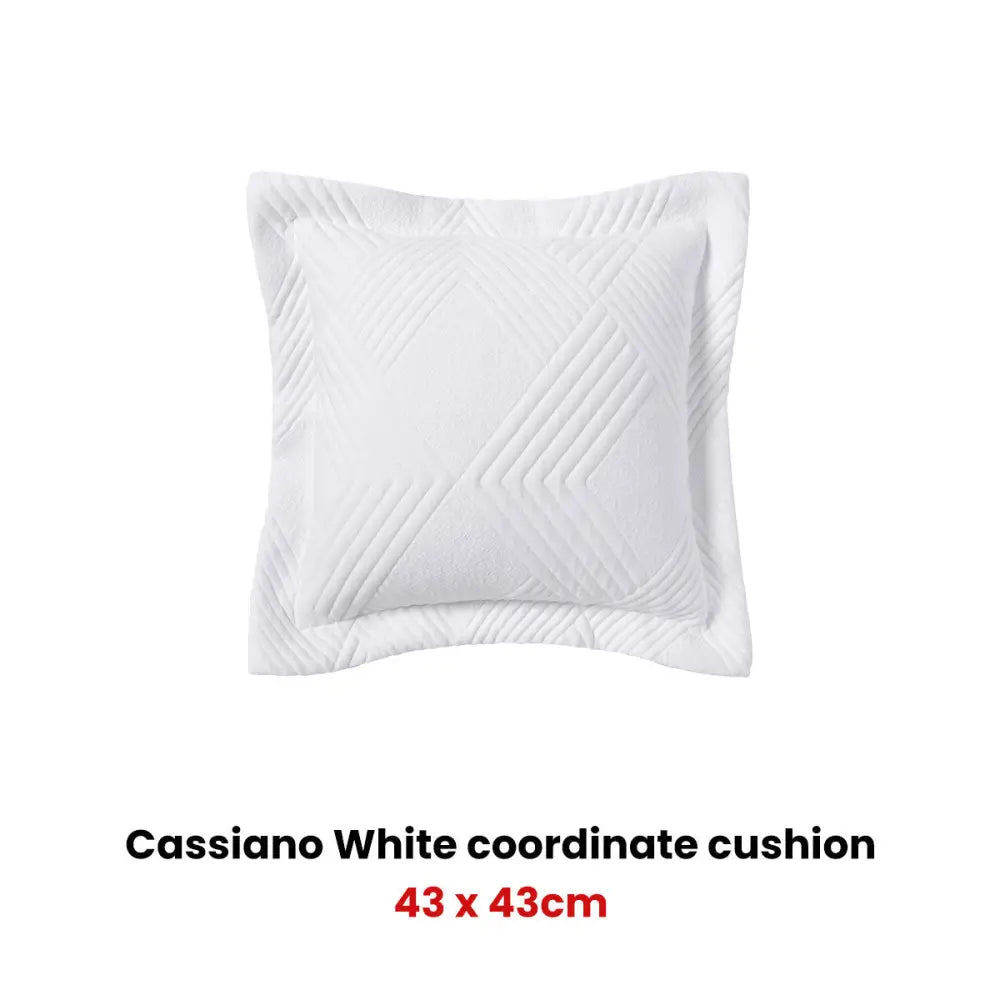 Bianca Cassiano Square Filled Cushion 43 x 43cm - White - Home & Garden > Decor > Cushions & Throws