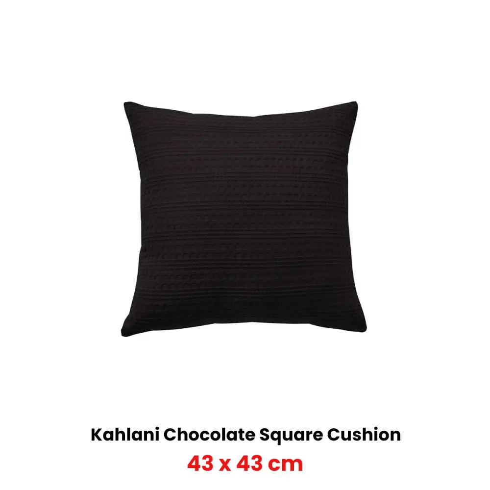 Bianca Kahlani Chocolate Waffle Square Filled Cushion 43 x 43cm - Home & Garden > Decor > Cushions & Throws