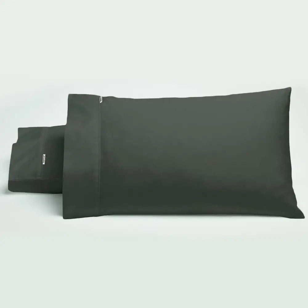 Bianca Pair of 500TC Cotton Sateen Standard Pillowcases Charcoal - Home & Garden > Bedding > Pillowcases