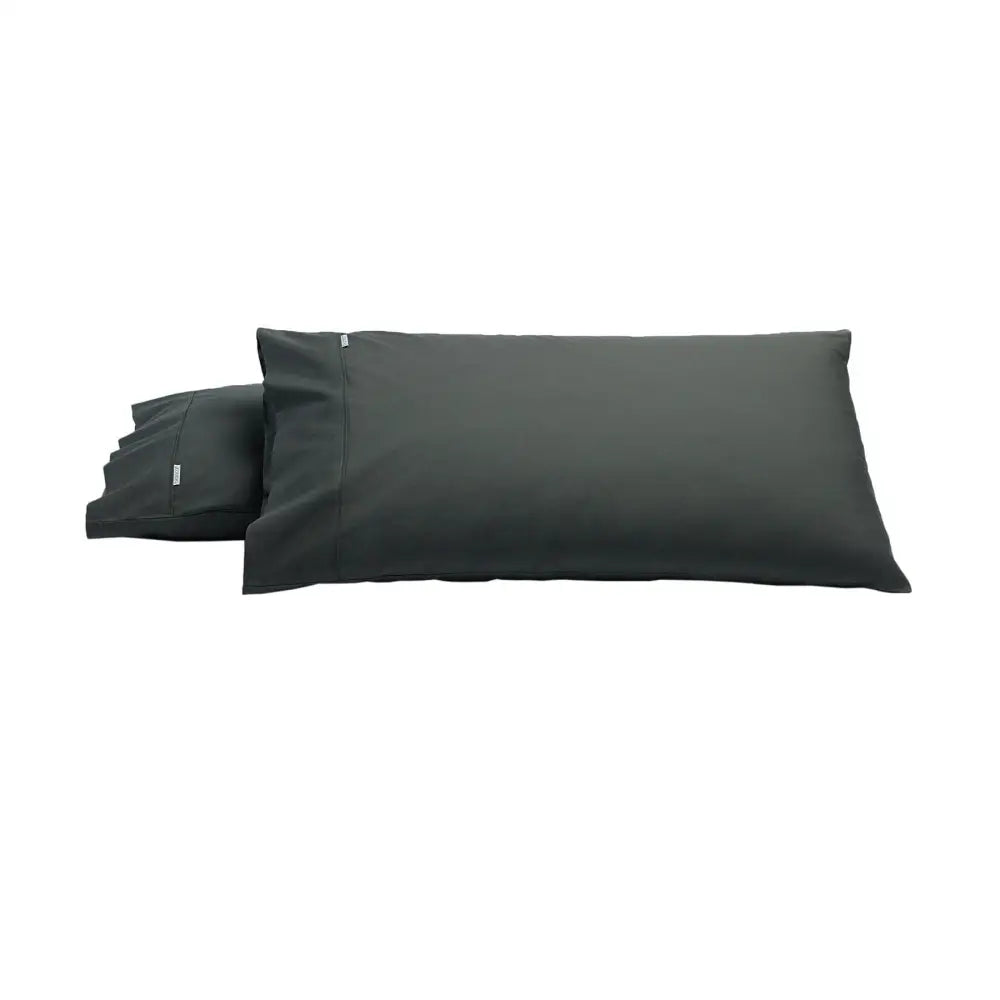 Bianca Pair of Heston Cotton Percale King Pillowcases Charcoal - Home & Garden > Bedding > Pillowcases