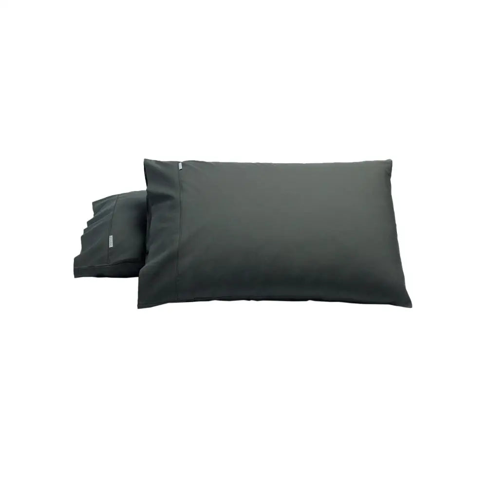 Bianca Pair of Heston Cotton Percale Standard Pillowcases Charcoal - Home & Garden > Bedding > Pillowcases
