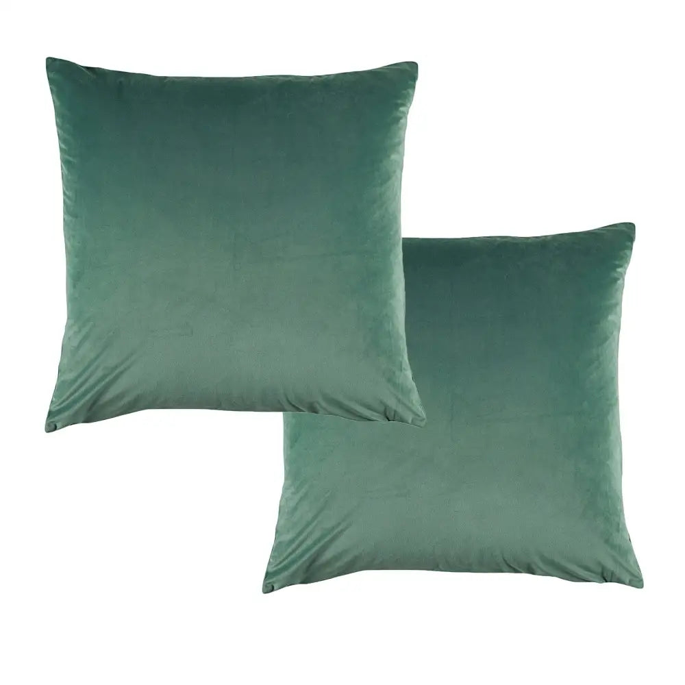 Bianca Pair of Vivid Coordinate Velvet Sage European Pillowcases 65 x 65 cm - Home & Garden > Bedding > Pillowcases