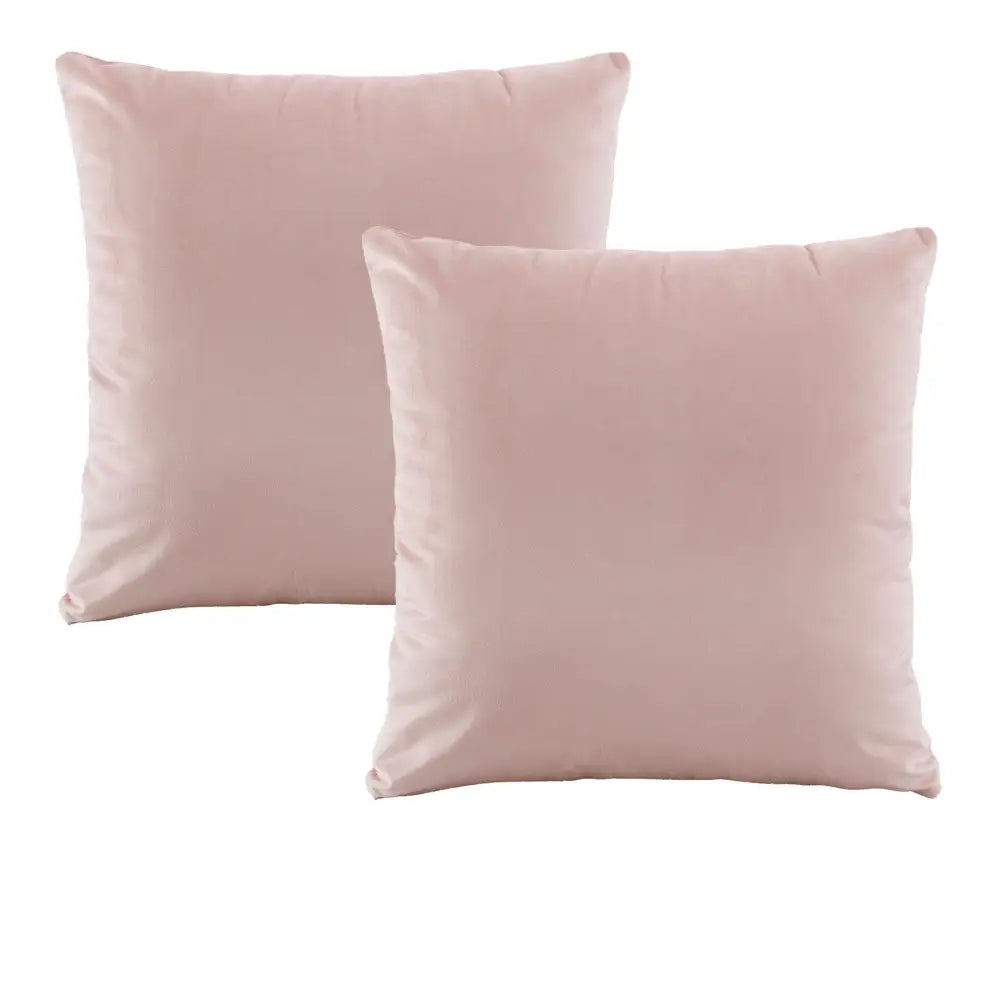 Bianca Pair of Vivid Coordinates Velvet Blush European Pillowcases 65 x 65 cm - Home & Garden > Bedding > Pillowcases