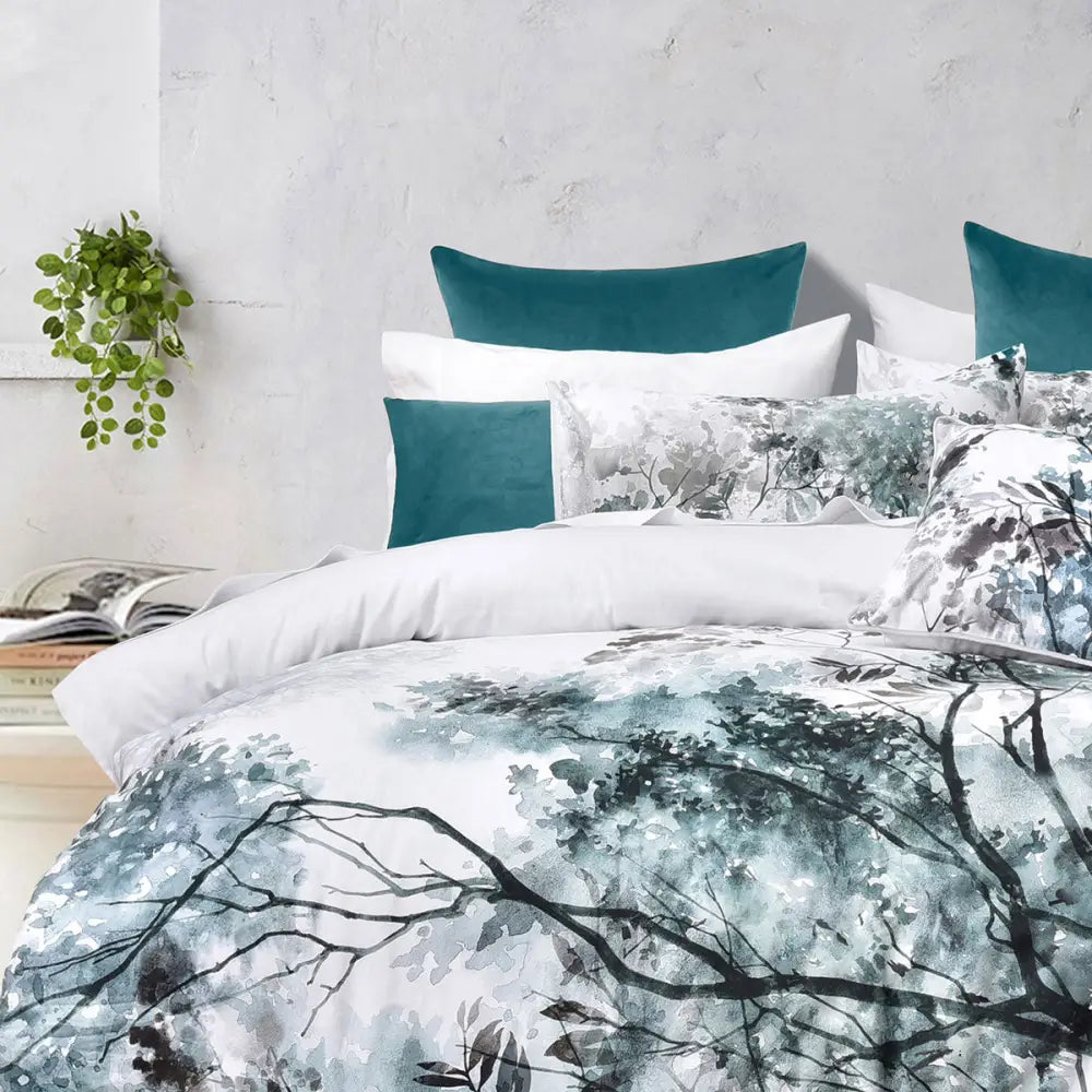 Bianca Sherbrooke White Cotton Sateen Quilt Cover Set Super King - Home & Garden > Bedding > Duvet Covers