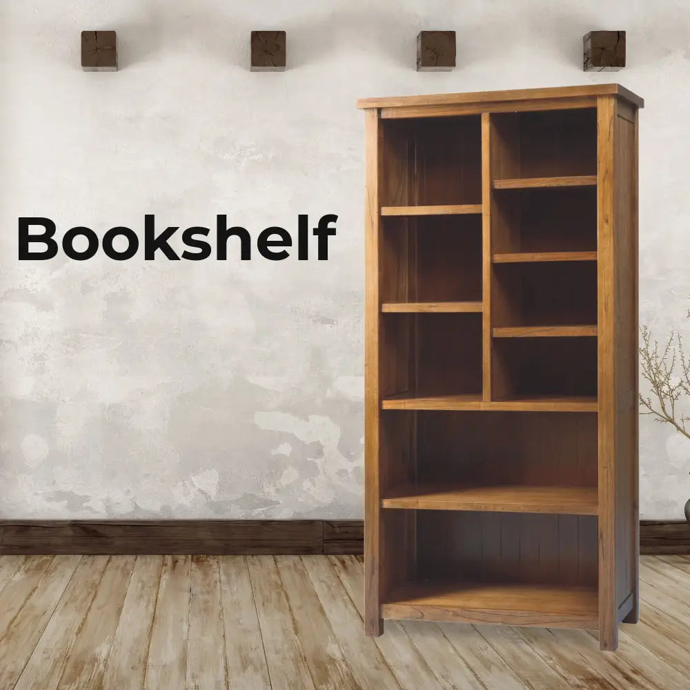 Birdsville Bookshelf Bookcase Display Unit Solid Mt Ash Timber Wood - Brown - Furniture > Living Room