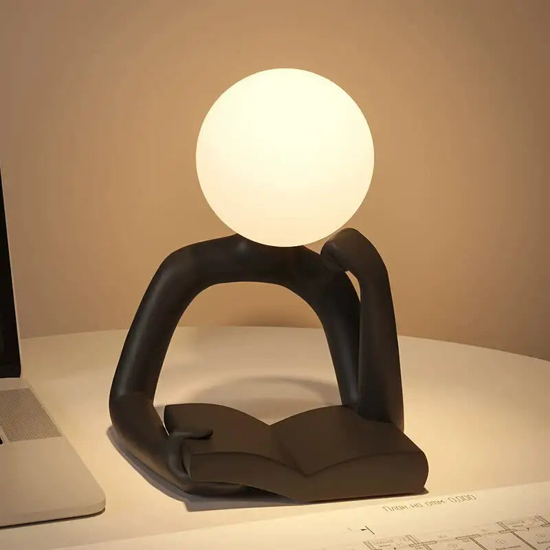 Black Creative Book Reader Desk Lamp - USB Powered Modern Resin Design - Home & Garden > Lighting > Table Lamps