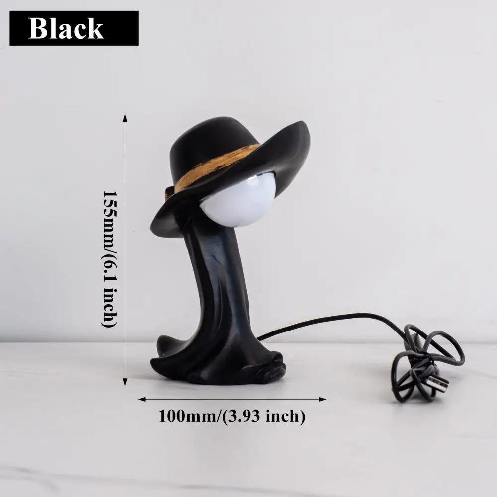 Black Creative Cowboy Hat USB Table Lamp for Home and Office Decor - Home & Garden > Lighting > Table Lamps