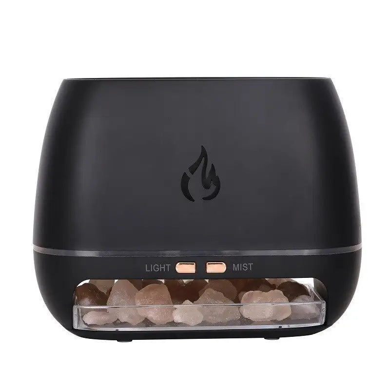 Black LED Flame Aromatherapy Diffuser with Humidifier - Ambient Light Essential Oil Diffuser - Appliances > Aroma