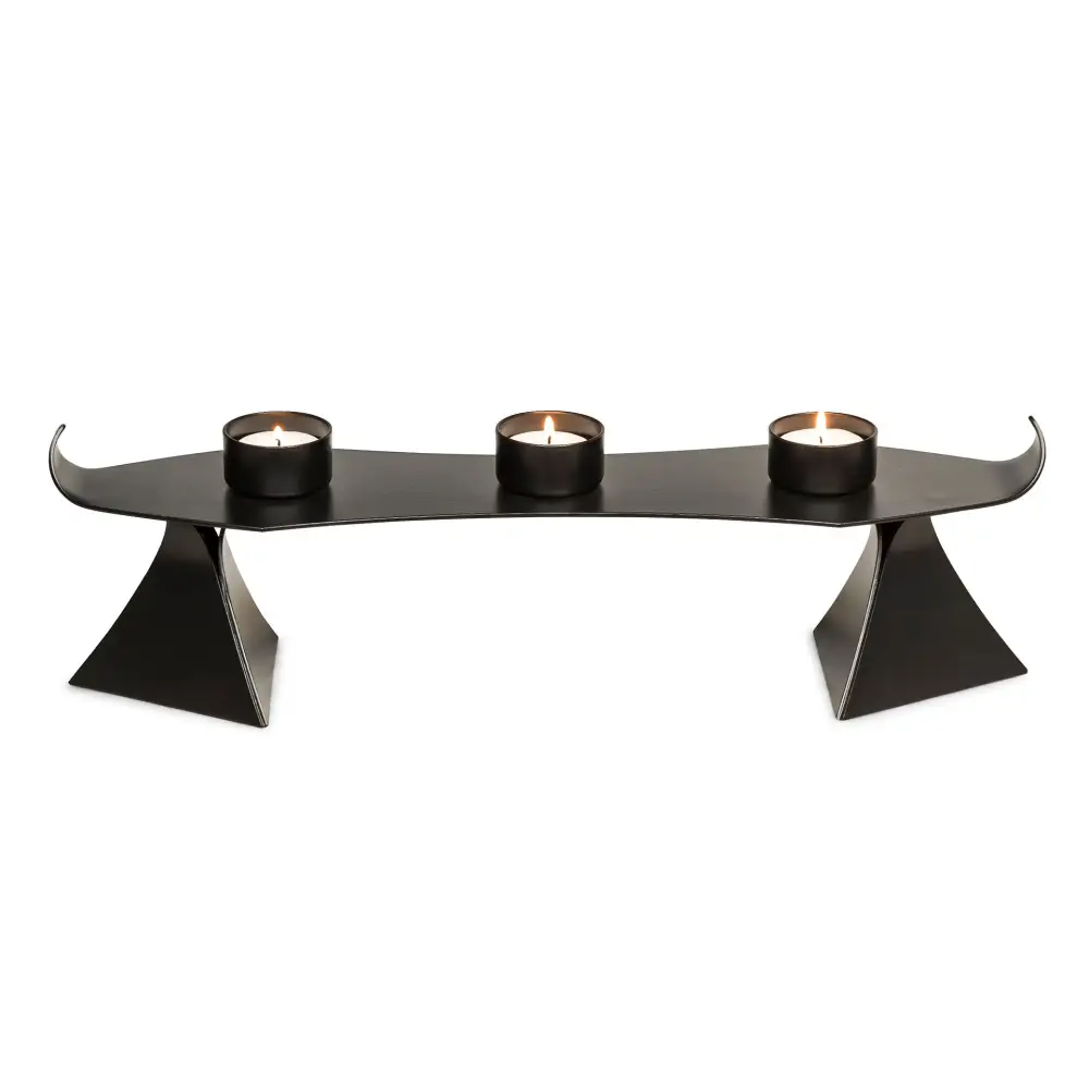 Black Metal Harbour Style Tea Light Candle Holder Stand - Home & Garden > Decor