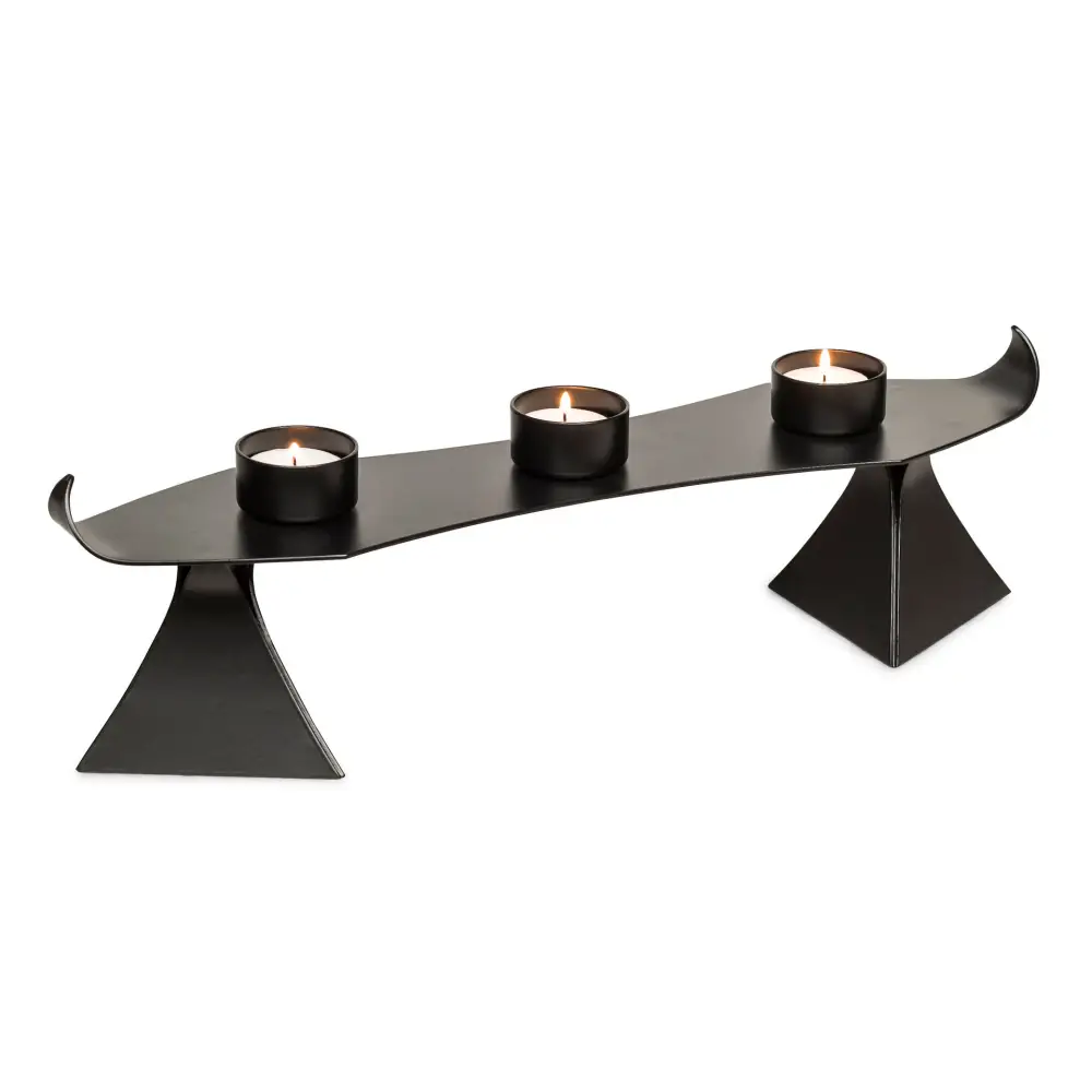 Black Metal Harbour Style Tea Light Candle Holder Stand - Home & Garden > Decor
