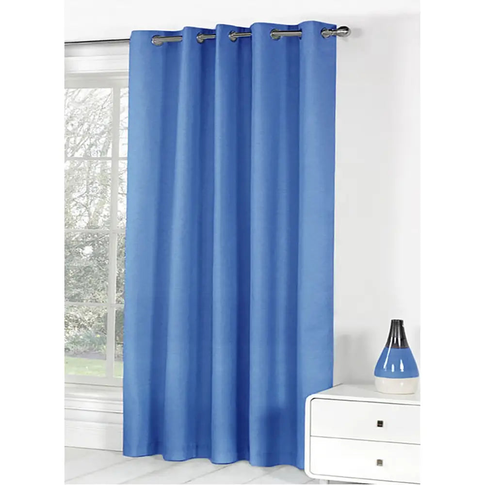 Bloomington One Panel of Easy Care Eyelet Curtains Blue 180 x 221 cm - Home & Garden > Curtains