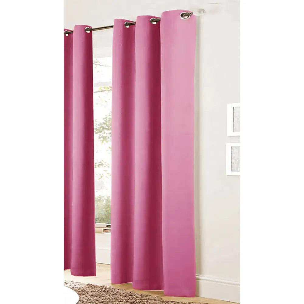 Bloomington Pair of Easy Care Eyelet Curtains Pink 120 x 221 cm - Home & Garden > Curtains