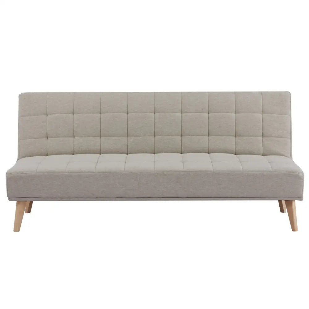 Brando 3 Seater Sofa Futon Bed Fabric Lounge Couch - Beige - Furniture > Sofas