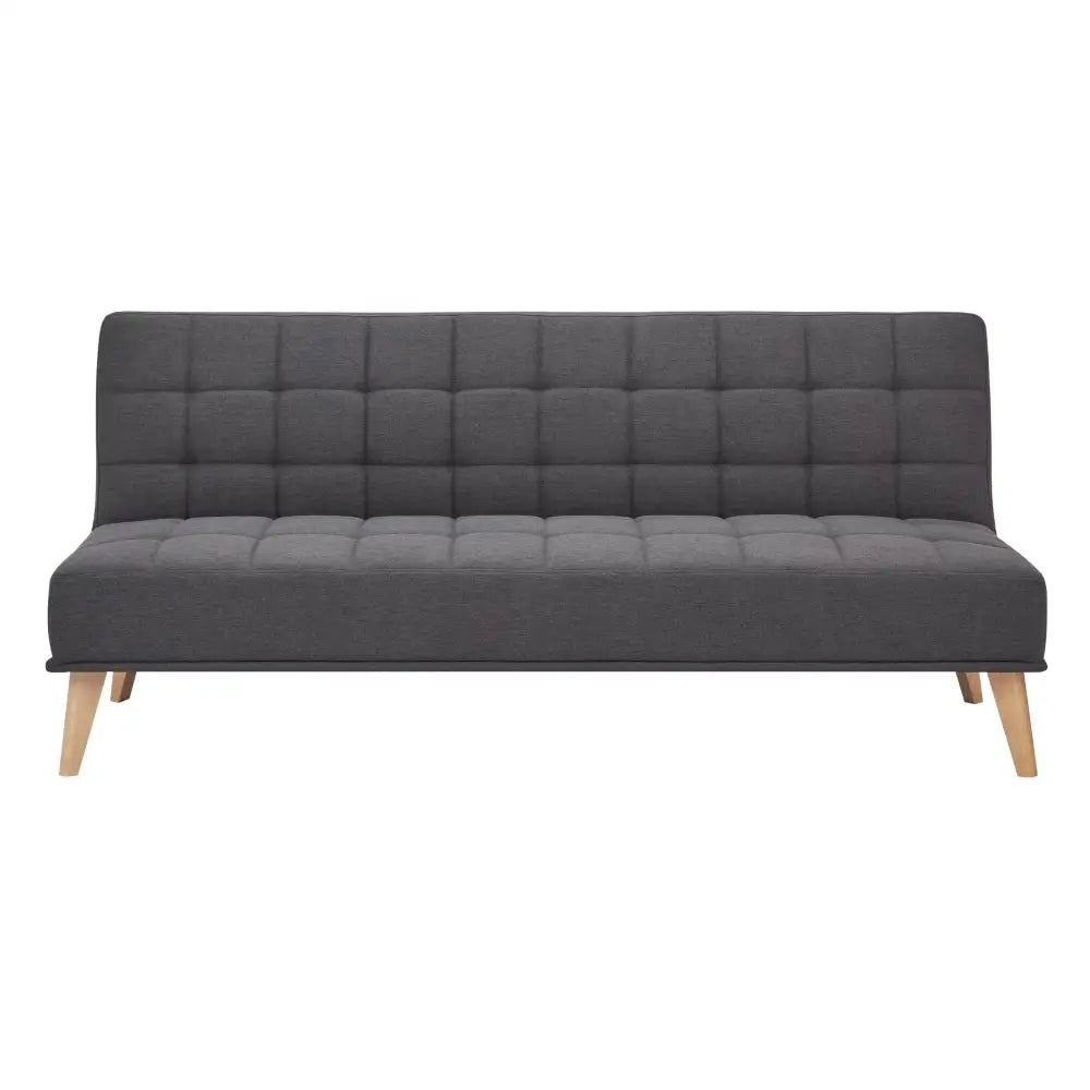 Brando 3 Seater Sofa Futon Bed Fabric Lounge Couch - Charcoal - Furniture > Sofas