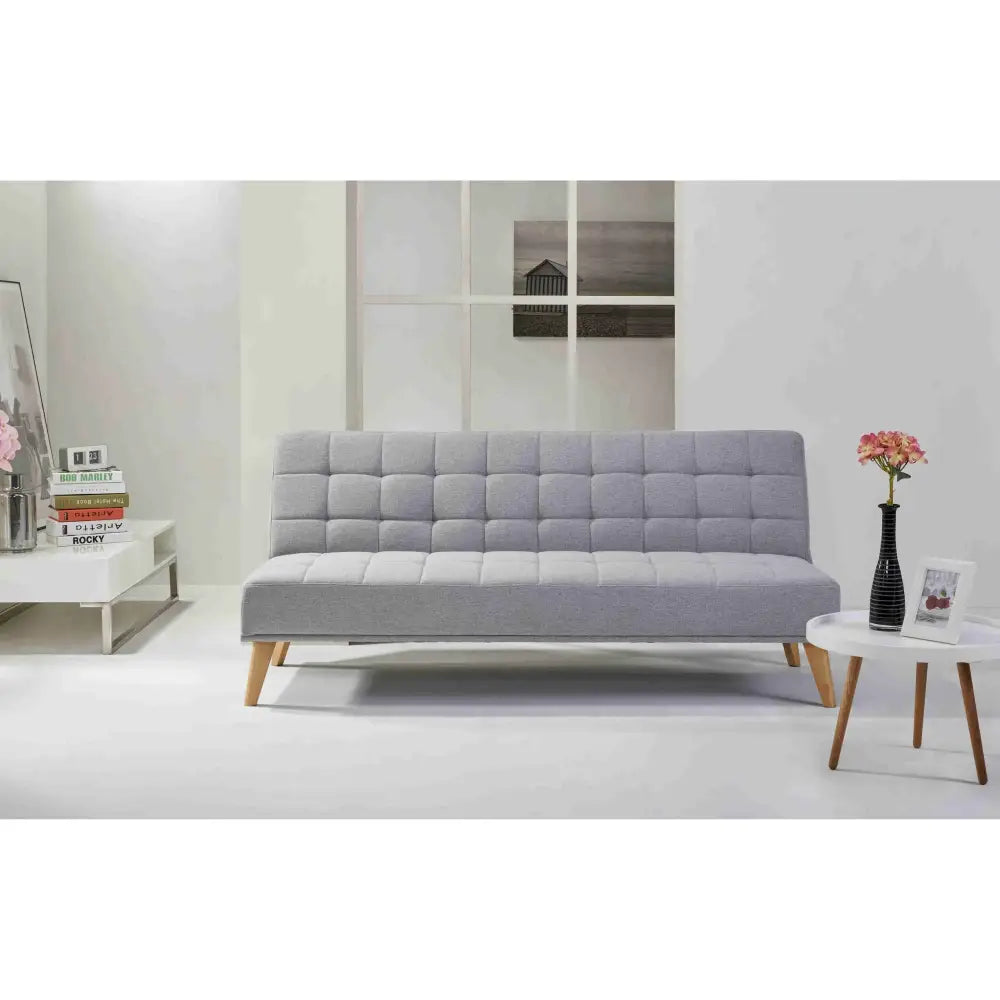 Brando 3 Seater Sofa Futon Bed Fabric Lounge Couch - Grey - Furniture > Sofas