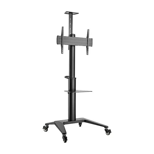 BRATECK Ultra-Modern Aluminum TV Cart Landscape/Portrait Orientation Fit 37’-70’ Up to 70Kg - Black - Audio & Video